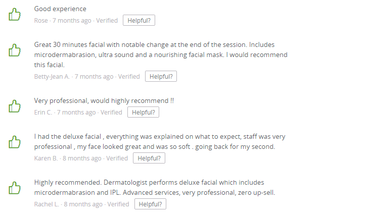reviews from clients